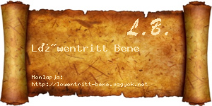 Löwentritt Bene névjegykártya